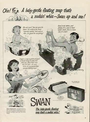 1942 baby soap swan - soap, suds