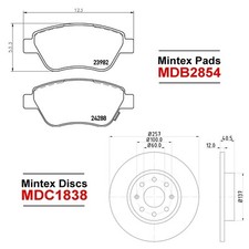 MINTEX FRONT BRAKE SET DISCS