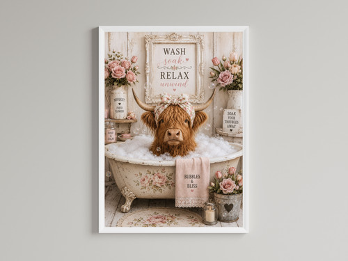 Highland cow bathroom print - highland,