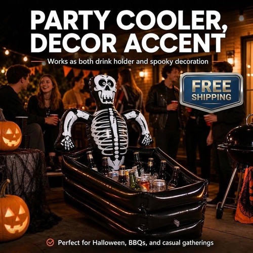 Inflatable coffin drink cooler - inflatable,
