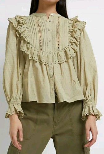 Victorian beige khaki - beige, frilled
