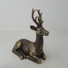 Laying Golden Stag Statue |