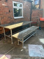 6 - 10 Seat Industrial Outdoor Garden Pub Table & Benches Patio Furniture