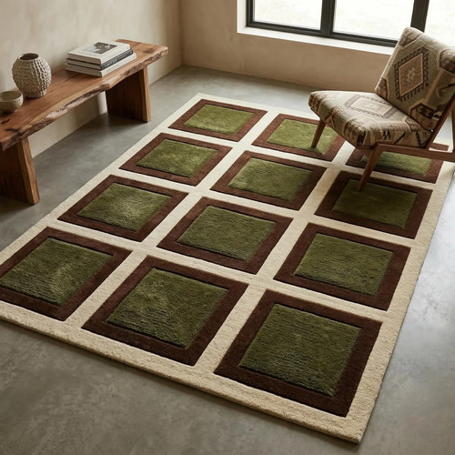 Hand tufted wool rug - hand, rug: