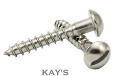 3mm 4mm 5mm 6mm SLOTTED ROUND HEAD WOOD SCREWS DOME SLOT PAN A2 STAINLESS STEEL