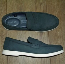 Next Boys Blue Loafers Dress Shoes Wedding Suit UK 4 Eur 36 Worn Once