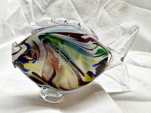 Vintage glass fish - glass,