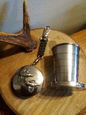 Hunting Themed Stainless Steel Collapsible Tot Cup With Pair Of Partridges Case