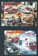 UGANDA 2012 2 mini-sheets Special Transport Fire Police Ambulance unmounted mint