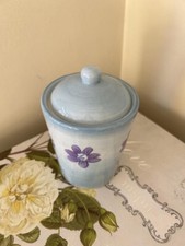 Hand painted ceramic tall cotton wool holder