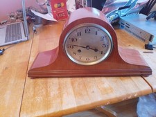Vintage Westminster Chime Wooden Mantle Clock Napoleon Hat  working
