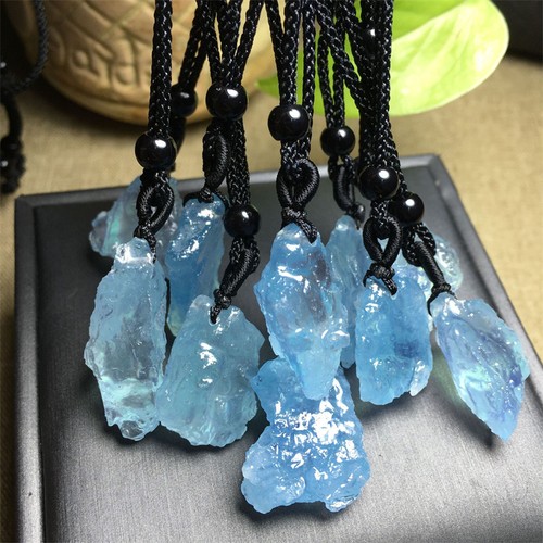 Raw aquamarine blue - blue, crystal
