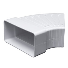 White Plastic Multi-Angle Ventilation Elbow Connector for Ducting 60mm x 120mm
