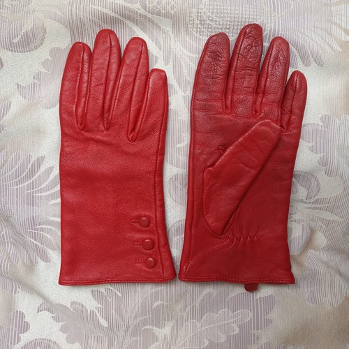 Ladies red real - real, leather