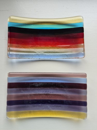 Downs striped glass soap - striped,