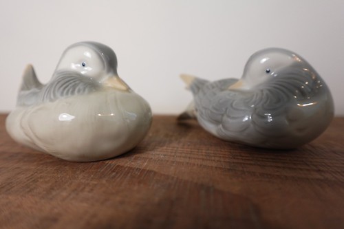 Pair vintage porcelain dove - pair,