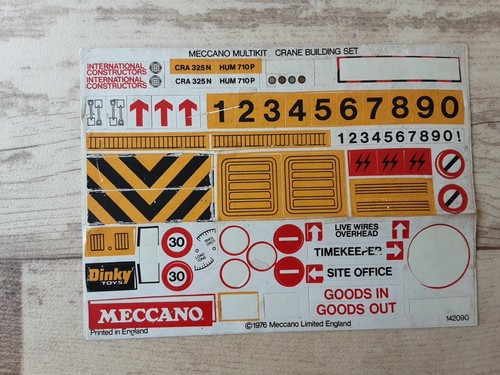 Meccano stickers 1976 - stickers, crane