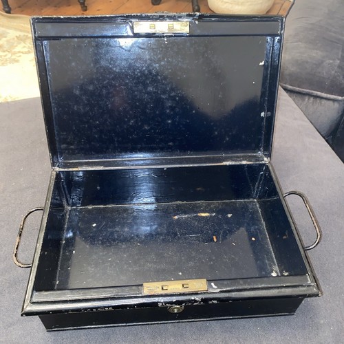 Vintage old black tin metal