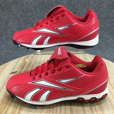 NEW Reebok Shoes Mens 10.5 Hexride Baseball Metal Cleats Sneakers Red White