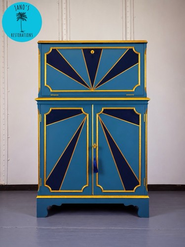 Art deco inspired blue gold - inspired,