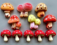Resin Flat Backs MUSHROOM TOADSTOOL Fairy House Craft Cabochons Card Making