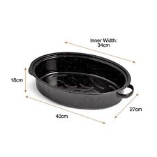 Enamel Roaster with Lid, Self-Basting, Non-Stick Steel Roasting Pan - VonShef