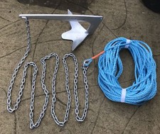 7.5kg bruce style boat anchor Kit  5 Metres Of  8mm chain 150ft 10mm rope  Claw