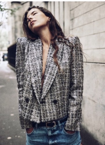 Zara plaid cropped textured - zara,