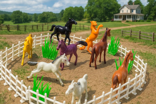 8pcs horse pony toy - horse, figures