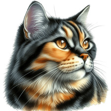 Brown Cat Head Vinyl Sticker