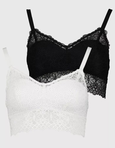 Black white lace bralette - tu, black&white