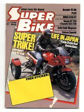 SUPERBIKE MAGAZINE NOVEMBER 1984 - KAWASAKI GPZ1300R  TRIKE  HONDA 750 v SUZUKI