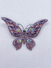 Sparkly Butterfly Rhinestone Brooch Crystal Pin Eco-Friendly Alloy Jewelry Gift