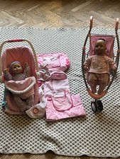 Baby Dolly Doll carrier backpack sleeping bag Clothes childrens toys stroller