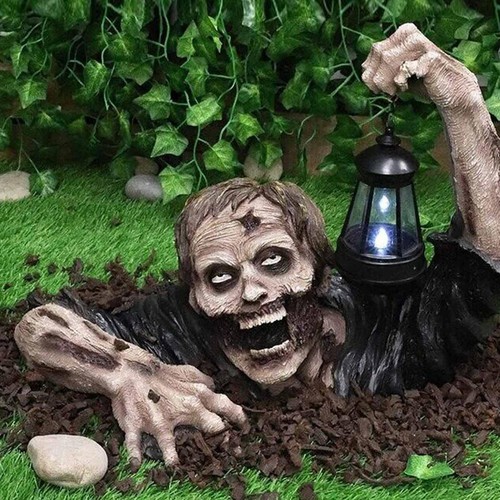 Zombie led lantern resin - zombie,