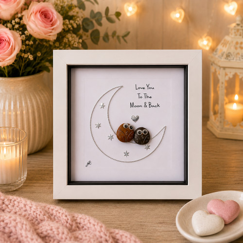 Owl pebble art picture - picture, love
