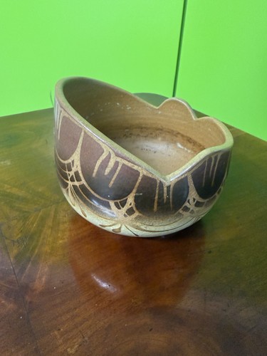 Unusual brown poole - brown, pottery