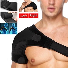 Shoulder Brace Rotator Cuff Support Relief Pain Adjustable Belt Black Left/Right