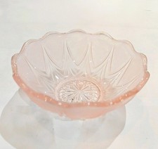 Pressed Pink Glass Bowl