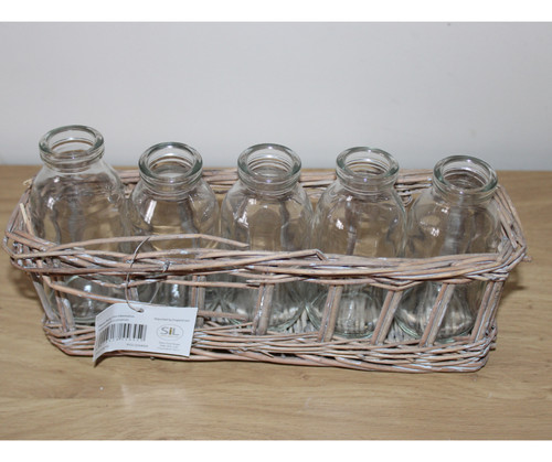 Rustic glass bottle set - rustic, in
