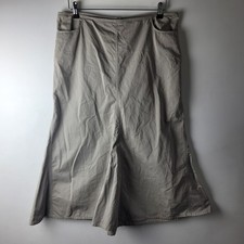 Nicole Farhi Women Size 16 Beige A-Line 100% Cotton Midi Skirt Smart Casual Work