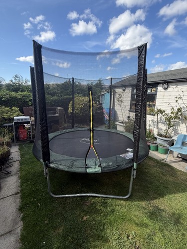 Plum round trampoline below - trampoline,