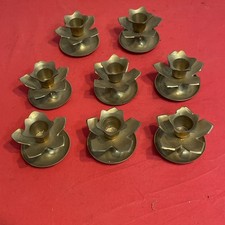 8 Vintage Brass Lotus Flower