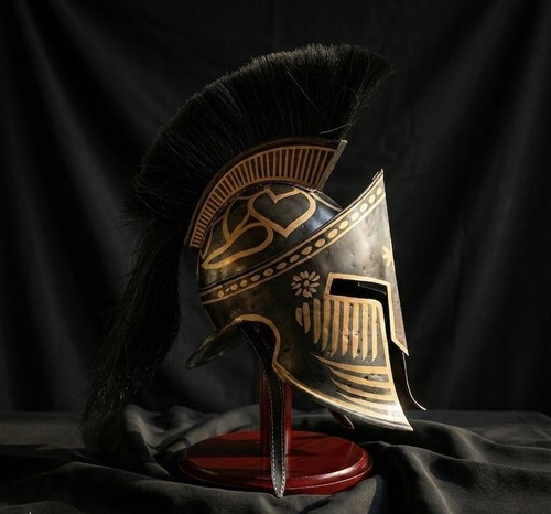Steel spartan warrior helmet - steel,