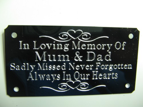 Metal bench memorial plaque - metal,