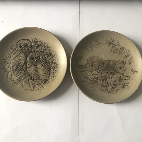 Two poole pottery plates - pottery,