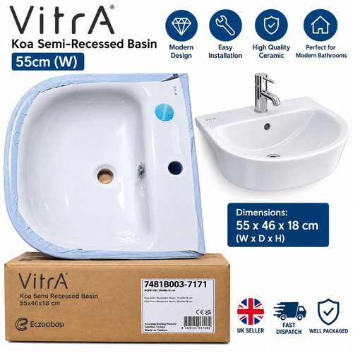 Vitra koa semi recessed - semi-recessed, basin