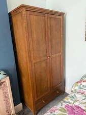 2 x Solid Oak 2 Door Wardrobes  with Drawers - Quality Furniture