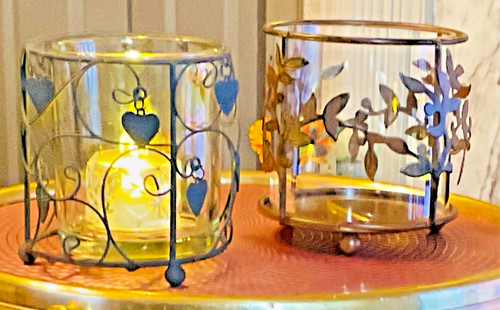 Two similar vintage tea light - two,