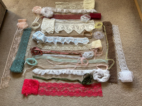 Lace ribbon trimmings - lace/ribbon/trimmings, bundle